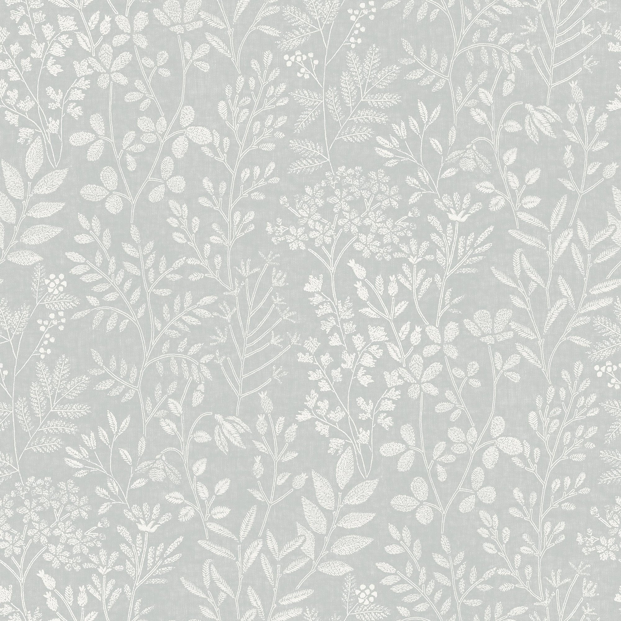 Branched Leaves All-over Wallpaper in grey color - pattern number KR205001 - by Grandeco in the Karuna collection