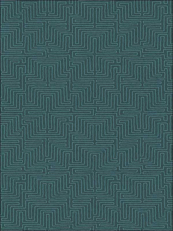 Kairo Geometric fabric in teal color - pattern number 376060 - by Eijffinger in the Siroc collection