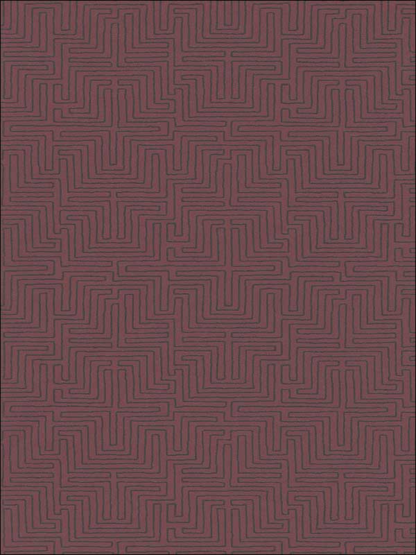 Kairo Geometric fabric in maroon color - pattern number 376061 - by Eijffinger in the Siroc collection