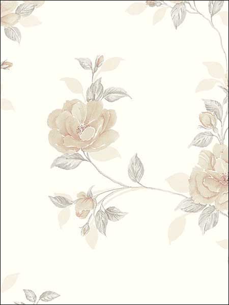 In Register Rose Trail fabric in beige light grey color - pattern number IM36402 - by Patton Norwall in the Silk Impressions 2 collection