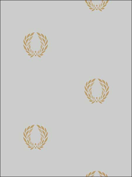 In Register Laurel Leaf fabric in blue metallic gold color - pattern number IM36409 - by Patton Norwall in the Silk Impressions 2 collection