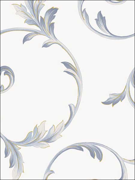 In Register Scroll fabric in white navy metallic gold color - pattern number IM36415 - by Patton Norwall in the Silk Impressions 2 collection