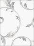 In Register Scroll fabric in white grey metallic silver color - pattern number IM36416 - by Patton Norwall in the Silk Impressions 2 collection
