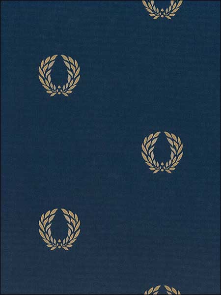 In Register Laurel Leaf fabric in navy metallic gold color - pattern number MD29410 - by Patton Norwall in the Silk Impressions 2 collection