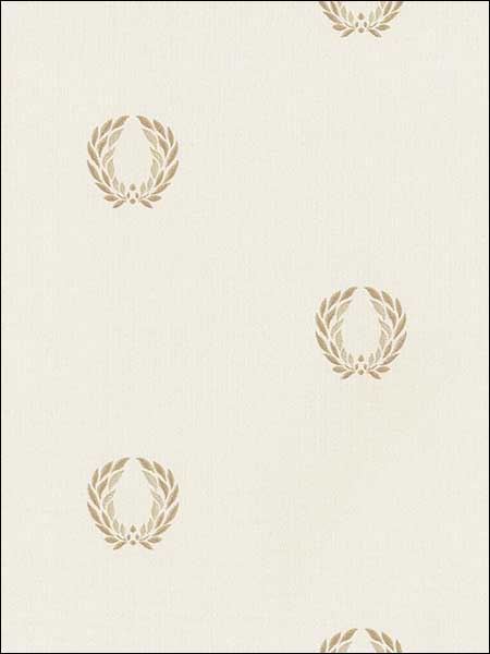In Register Laurel Leaf fabric in cream beige metallic gold color - pattern number MD29411 - by Patton Norwall in the Silk Impressions 2 collection