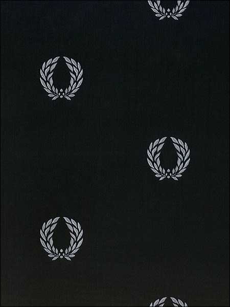In Register Laurel Leaf fabric in black metallic silver color - pattern number MD29413 - by Patton Norwall in the Silk Impressions 2 collection