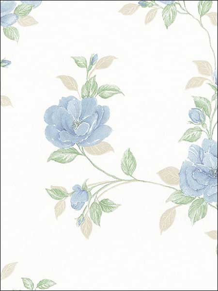 In Register Rose Trail fabric in blue green color - pattern number MD29436 - by Patton Norwall in the Silk Impressions 2 collection