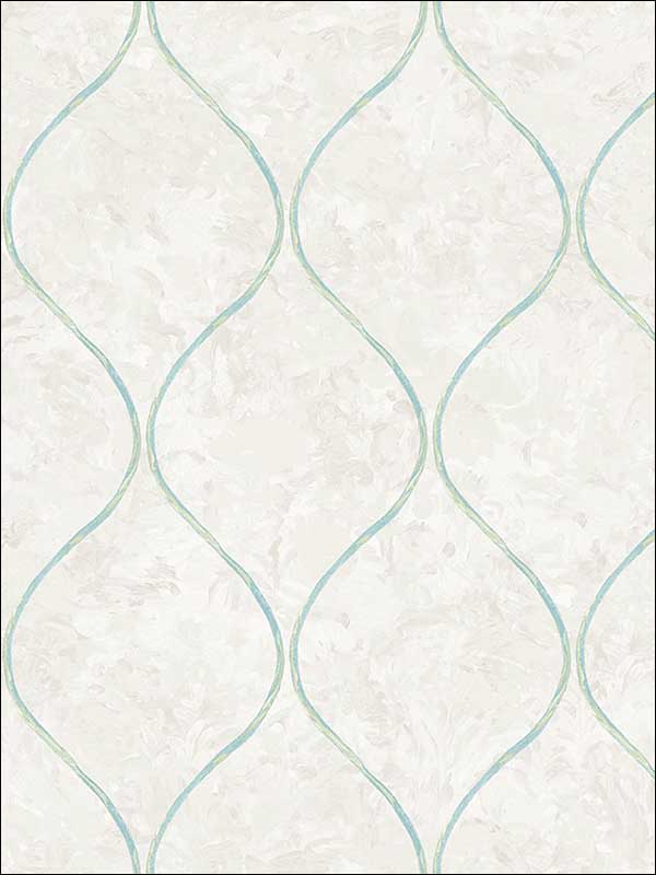 Ogee fabric in grey aqua and metallic gold color - pattern number FI70502 - by Seabrook in the French Impressionist collection