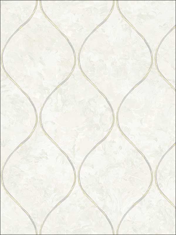 Ogee fabric in off white and metallic gold color - pattern number FI70505 - by Seabrook in the French Impressionist collection