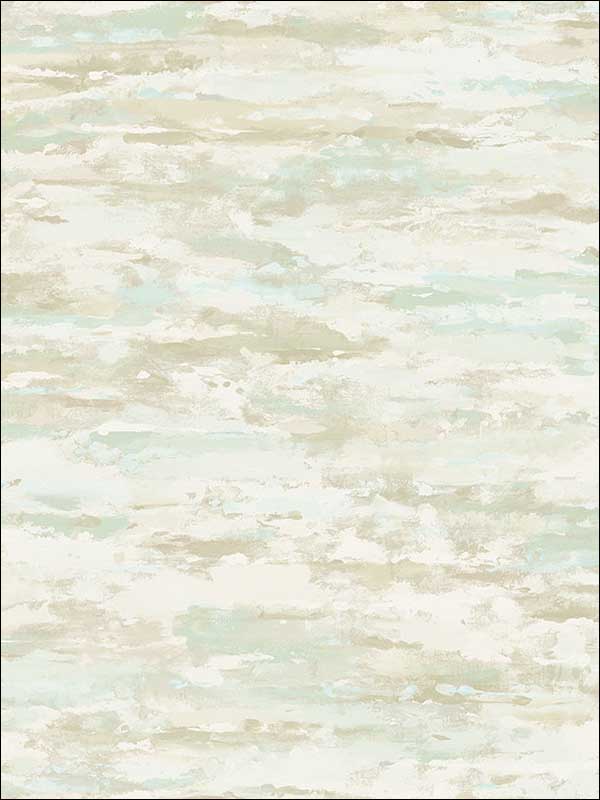 Brushstrokes fabric in metallic teal and greige color - pattern number FI70601 - by Seabrook in the French Impressionist collection