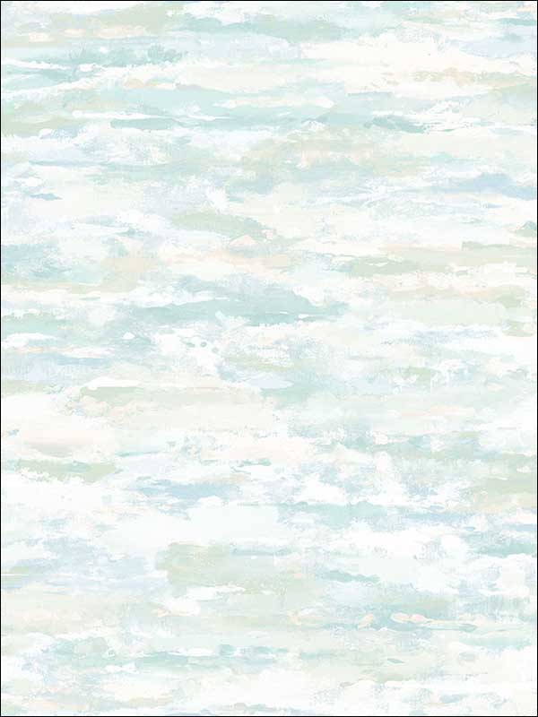 Brushstrokes fabric in metallic champagne white and powder blue color - pattern number FI70602 - by Seabrook in the French Impressionist collection