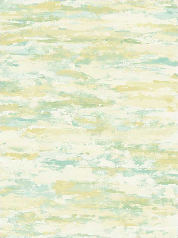 Brushstrokes fabric in metallic gold white and aqua color - pattern number FI70603 - by Seabrook in the French Impressionist collection
