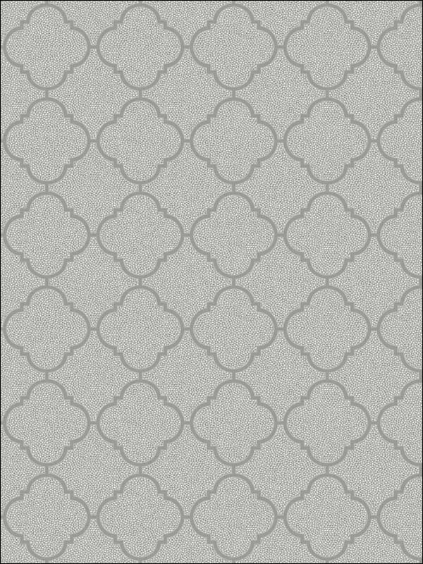 Dotted Ogee wallpaper in gray color - pattern number UK11304 - by Seabrook in the Mica by Pear Tree Studios collection