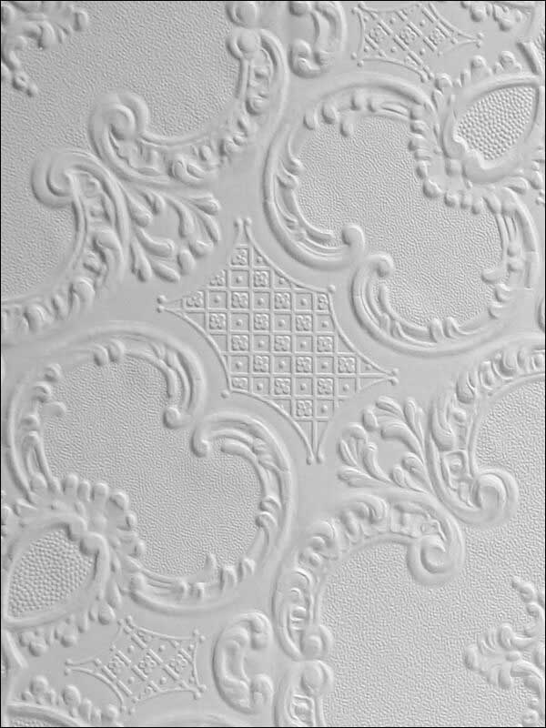 Alfred Paintable Supaglypta fabric in white color - pattern number 437-RD0137 - by Brewster in the Anaglypta XII collection