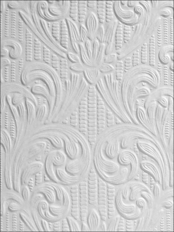 Charles Paintable Supaglypta fabric in white color - pattern number 437-RD0630 - by Brewster in the Anaglypta XII collection