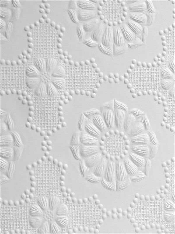 Alexander Paintable Supaglypta fabric in white color - pattern number 437-RD0647 - by Brewster in the Anaglypta XII collection