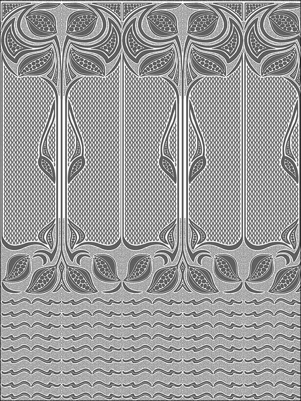 Nouveau Paintable Dado Panel fabric in white color - pattern number 437-RD06681 - by Brewster in the Anaglypta XII collection