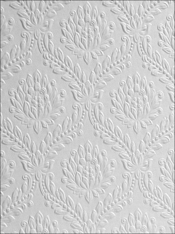 Dryden Paintable Anaglytpa Original fabric in white color - pattern number 437-RD335 - by Brewster in the Anaglypta XII collection
