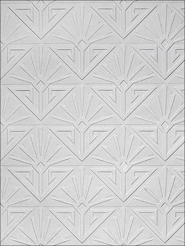 Deco Paradiso Paintable Luxury Vinyl fabric in white color - pattern number 437-RD576 - by Brewster in the Anaglypta XII collection