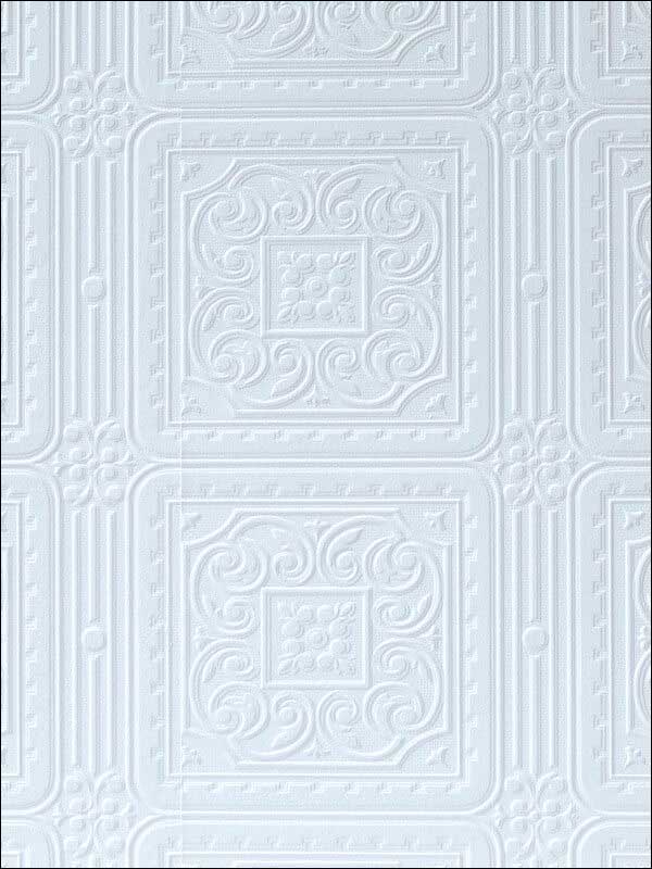 Turner Tile Paintable Textured Vinyl fabric in white color - pattern number 437-RD80000 - by Brewster in the Anaglypta XII collection