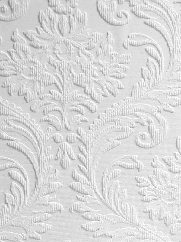 High Trad Paintable Textured Vinyl fabric in white color - pattern number 437-RD80027 - by Brewster in the Anaglypta XII collection