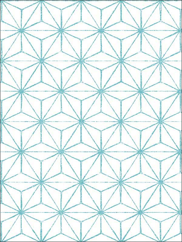 Orion Geometric fabric in turquoise color - pattern number 2764-24311 - by A Street Prints in the Mistral collection