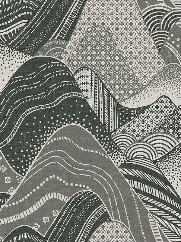 Meru Mountain fabric in dark grey color - pattern number 2764-24331 - by A Street Prints in the Mistral collection