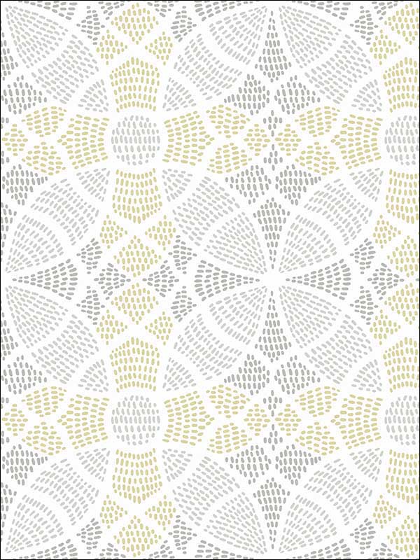 Zazen Geometric fabric in yellow color - pattern number 2764-24338 - by A Street Prints in the Mistral collection