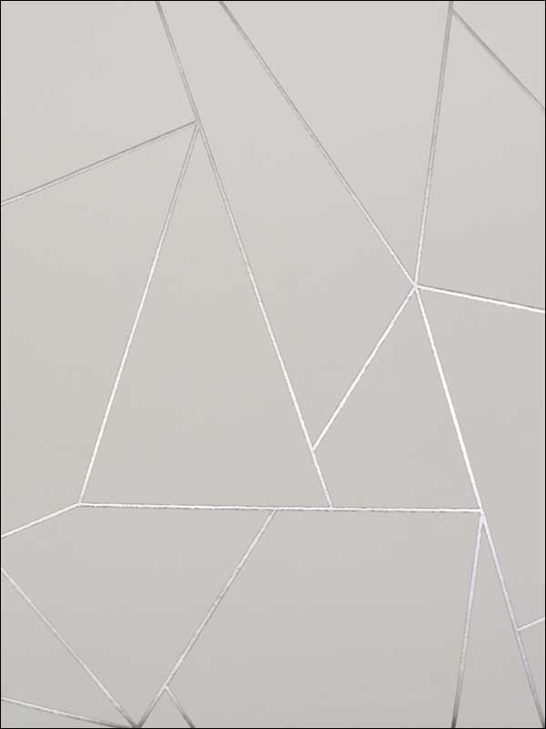 Nazca fabric in white and silver color - pattern number NW3501 - by Antonina Vella in the Modern Metals collection