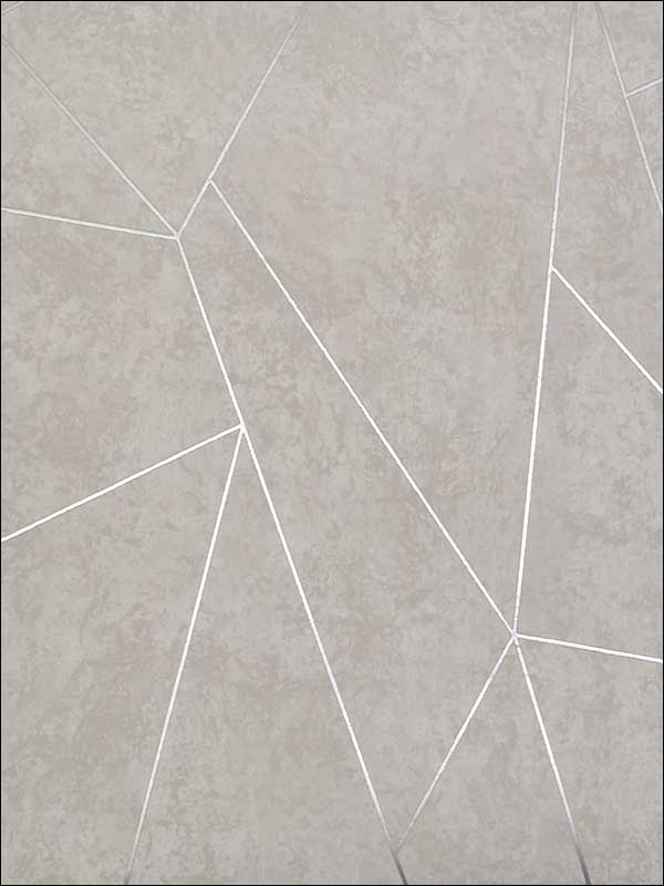 Nazca fabric in light grey and silver color - pattern number NW3503 - by Antonina Vella in the Modern Metals collection