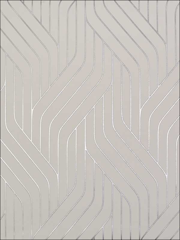 Ebb and Flow fabric in white and silver color - pattern number NW3516 - by Antonina Vella in the Modern Metals collection