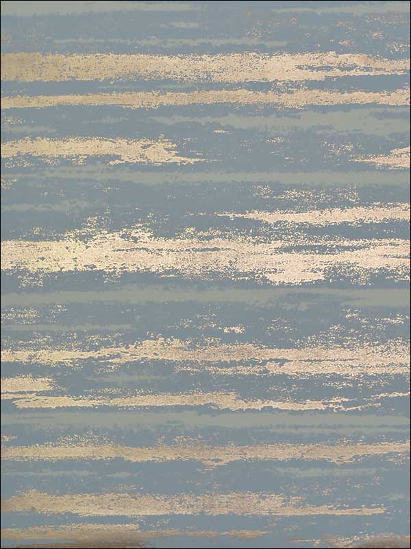 Atmosphere fabric in teal and gold color - pattern number NW3543 - by Antonina Vella in the Modern Metals collection