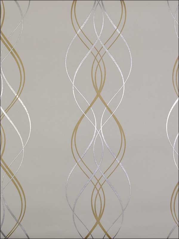 Aurora fabric in gold and pearl color - pattern number NW3549 - by Antonina Vella in the Modern Metals collection
