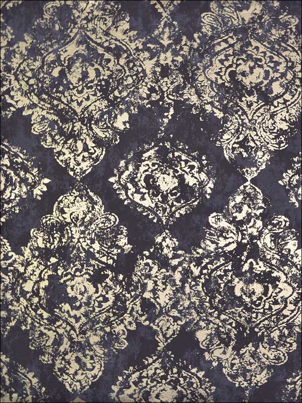 Stargazer fabric in plum and gold color - pattern number NW3567 - by Antonina Vella in the Modern Metals collection