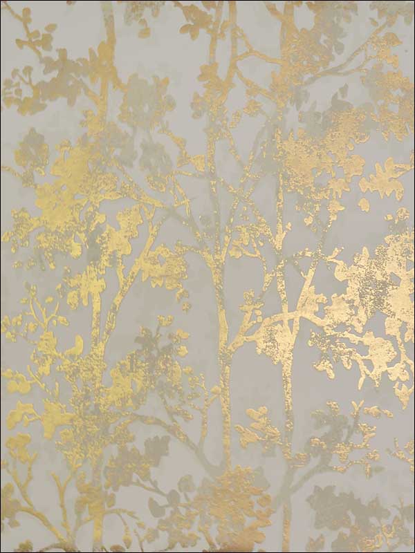 Shimmering Foliage fabric in almond and gold color - pattern number NW3582 - by Antonina Vella in the Modern Metals collection