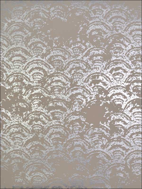 Eclipse wallpaper in khaki and silver color - pattern number NW3599 - by Antonina Vella in the Modern Metals collection