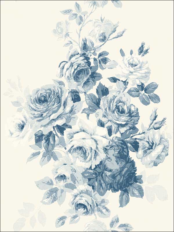 Tea Rose fabric in blue color - pattern number ME1531 - by Magnolia Home by Joanna Gaines in the Magnolia Home Vol 2 collection