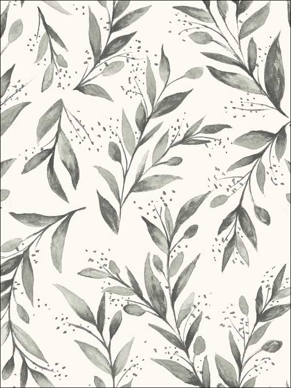 Olive Branch fabric in charcoal color - pattern number ME1537 - by Magnolia Home by Joanna Gaines in the Magnolia Home Vol 2 collection