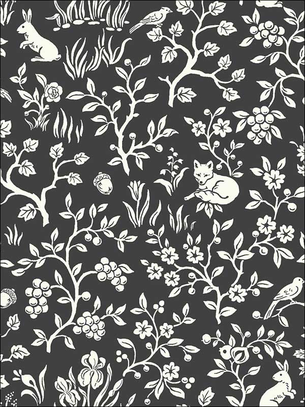 Fox and Fare fabric in black color - pattern number ME1570 - by Magnolia Home by Joanna Gaines in the Magnolia Home Vol 2 collection