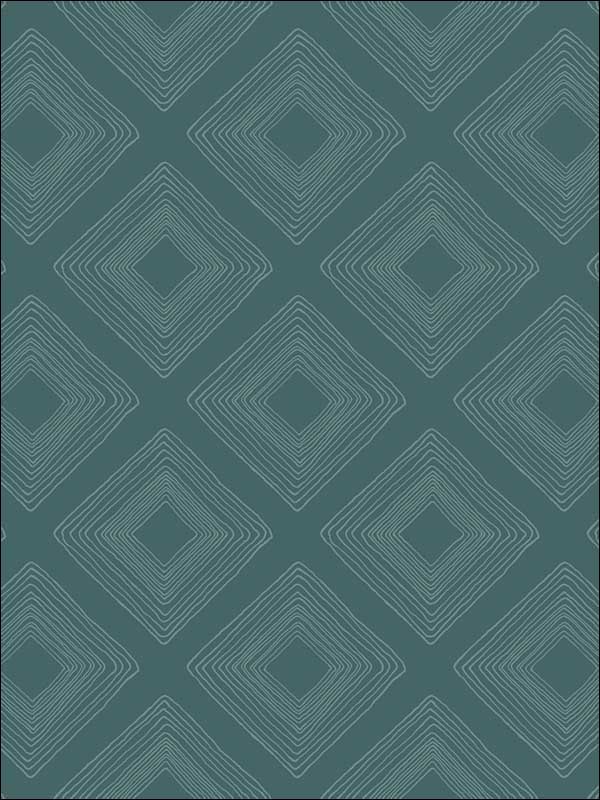 Weekends Diamond Sketch wallpaper in teal color - pattern number ME1577 - by Magnolia Home by Joanna Gaines in the Magnolia Home Vol 2 collection