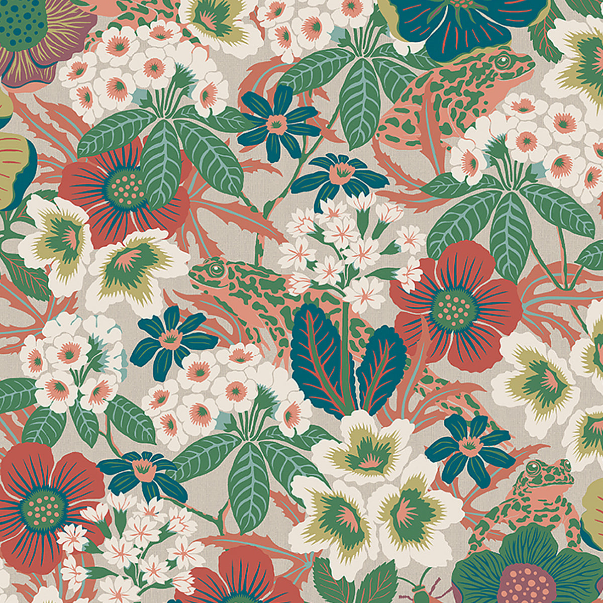 Kvackstepp fabric in multi color - pattern number 2086 - by Schumacher in the Borastapeter collection