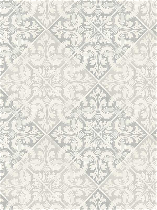 Tile fabric in gray color - pattern number MS90310 - by Pelican Prints in the Brownstone collection