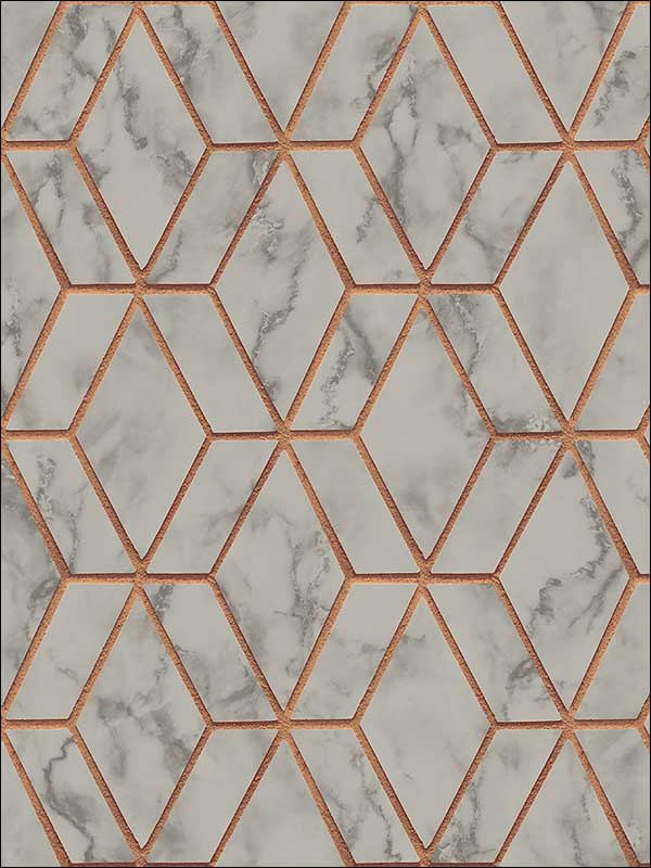 Marble Tile fabric in copper and bronze color - pattern number MS90406 - by Pelican Prints in the Brownstone collection