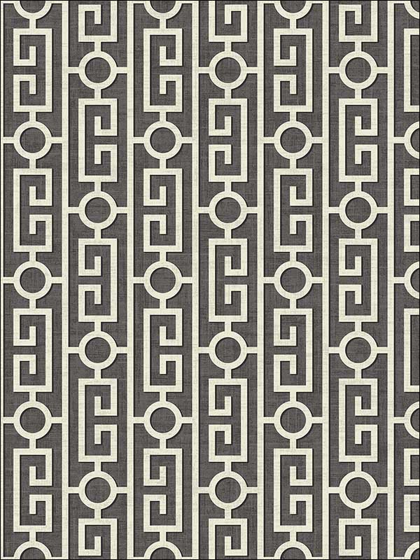 Greek Key fabric in gray color - pattern number MS91100 - by Pelican Prints in the Brownstone collection