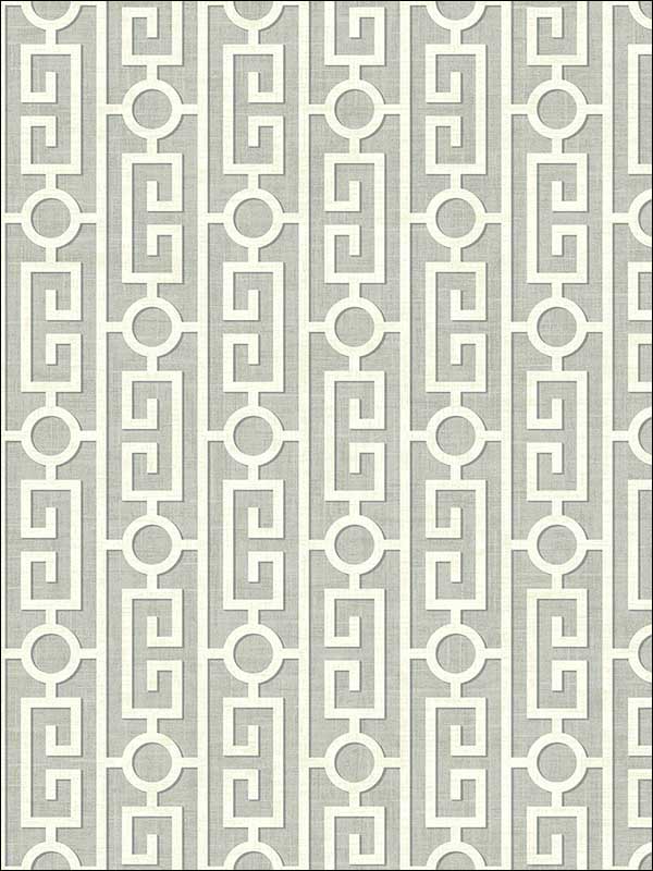 Greek Key fabric in cool neutral color - pattern number MS91101 - by Pelican Prints in the Brownstone collection