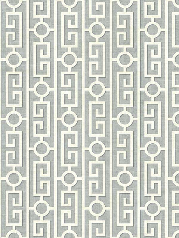 Greek Key fabric in gray color - pattern number MS91104 - by Pelican Prints in the Brownstone collection
