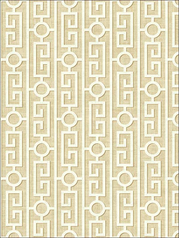 Greek Key fabric in gold color - pattern number MS91105 - by Pelican Prints in the Brownstone collection