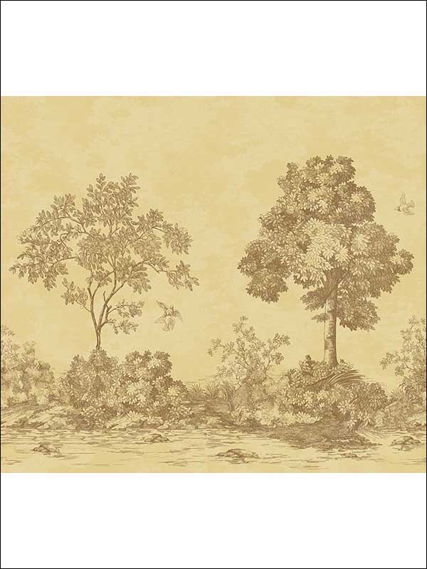 Toile 3 Panel Mural mural in brown and taupe color - pattern number MS91806M - by Pelican Prints in the Brownstone collection