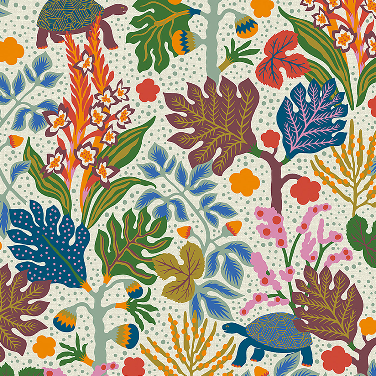 Turgras fabric in multi color - pattern number 2092 - by Schumacher in the Borastapeter collection