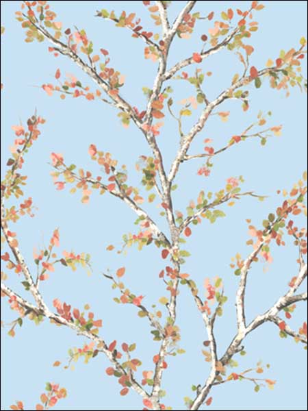 Trail fabric in sky blue color - pattern number JB20202 - by Wallquest in the Woodlands Resource by Daisy Bennett collection